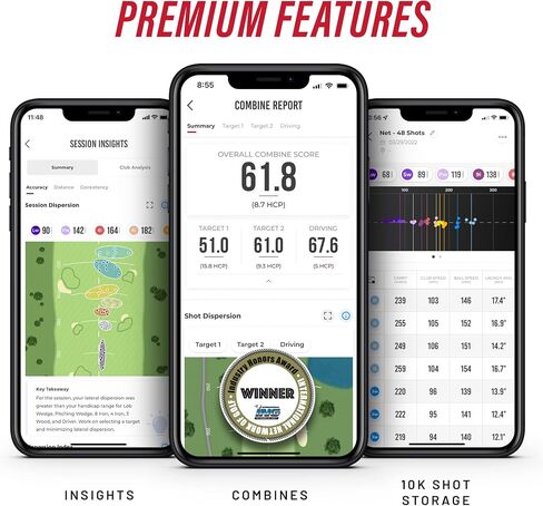 Rapsodo Mobile Launch Monitor Golf Simulator | MLM iPhone & iPad Only | Indoor & Outdoor Swing Analyzer & Tracker | GPS Satellite View | Ball Speed, Club Speed & Launch Angle Data in Kuwait