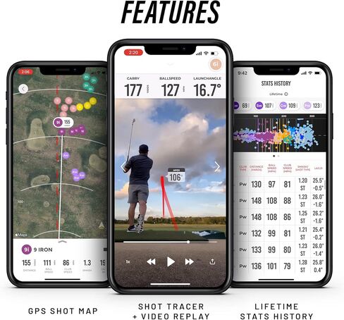 Rapsodo Mobile Launch Monitor Golf Simulator | MLM iPhone & iPad Only | Indoor & Outdoor Swing Analyzer & Tracker | GPS Satellite View | Ball Speed, Club Speed & Launch Angle Data in Kuwait