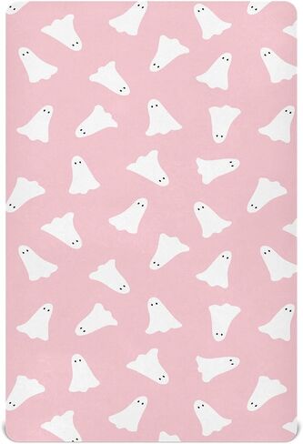 Cute Boo Halloween Crib Sheets for Boys Girls - Portable Microfiber Fitted Crib Sheet for Standard Crib and Toddler Mattress, Soft & Breathable, 28x52 Inch in Kuwait