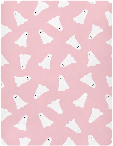 Cute Boo Halloween Crib Sheets for Boys Girls - Portable Microfiber Fitted Crib Sheet for Standard Crib and Toddler Mattress, Soft & Breathable, 28x52 Inch in Kuwait