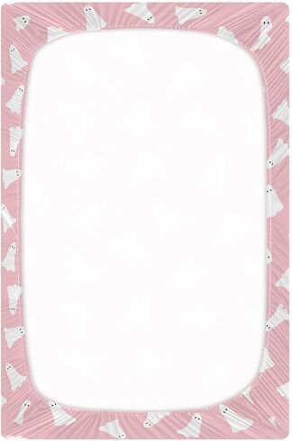 Cute Boo Halloween Crib Sheets for Boys Girls - Portable Microfiber Fitted Crib Sheet for Standard Crib and Toddler Mattress, Soft & Breathable, 28x52 Inch in Kuwait