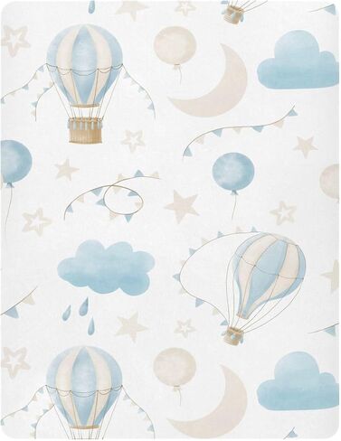 CEBUGI Stretchy Crib Sheet for Baby Boy Girl,Hot Air Balloon Portable Mini Fitted Pack N Play Playard Sheet for Neutral,Ultra Soft Material,Full Standard Toddler Mattresses,S in Kuwait
