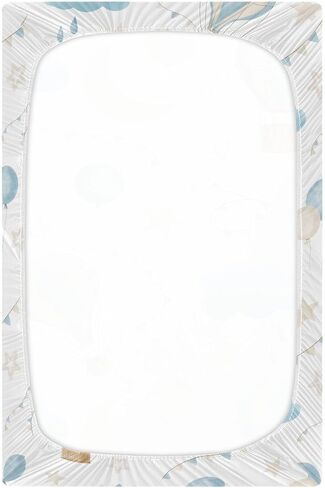 CEBUGI Stretchy Crib Sheet for Baby Boy Girl,Hot Air Balloon Portable Mini Fitted Pack N Play Playard Sheet for Neutral,Ultra Soft Material,Full Standard Toddler Mattresses,S in Kuwait