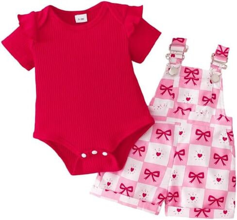 Baby Girl Clothes Summer Outfits Toddler Short Set Infant Gifts Newborn Pink Ice Cream Overall Shorts in Kuwait
