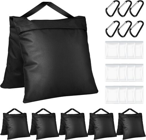 6 Packs Sandbags for Weight, Heavy Duty Weight Bags for Photo Studio Photography Light Stand Tripod, Sand Bags for Umbrella Base,Outdoor Patio, Sports, Pop up Tent,Camping, Fishing Chair(Black) in Kuwait