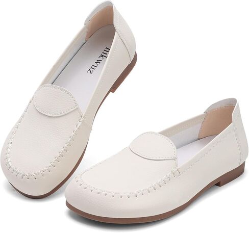 Women's Barefoot Wide Toe Loafers- Comfortable Loafers Slip On Flats, Lightweight Round Toe Business Casual Walking Shoes for Work Office Travel and Everyday Wear in Kuwait