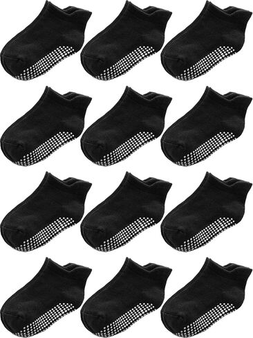 Aroveea Baby Toddle Socks Grip Non Slip Kids Boys Girls Cotton 12 Pack Ankle Cute Newborn Socks in Saudi Arabia