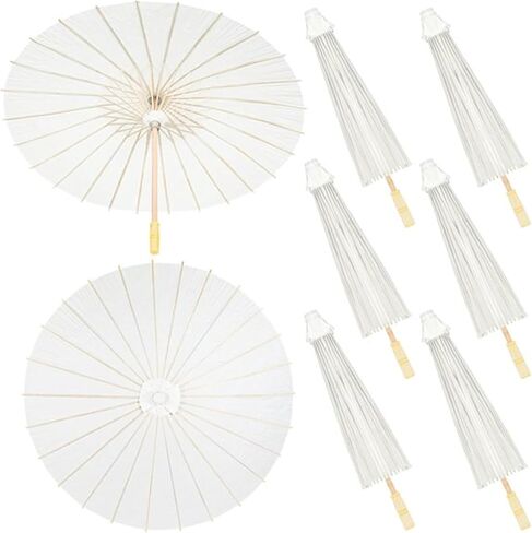 Vintage White Paper Umbrella Wedding Sunshade Hand-painted for Arch/Bridal Party(1pcs 60cm) in Kuwait