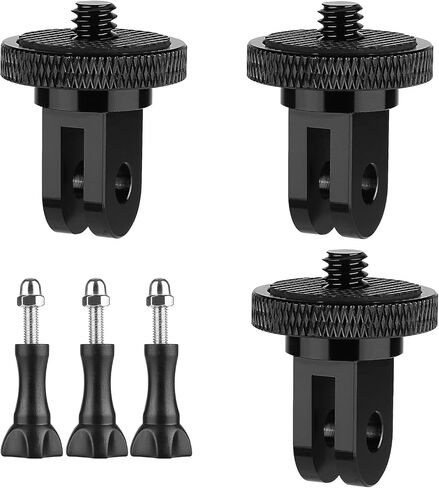 6 Pack Aluminum 1/4"-20 Camera Tripod Adapter, Compatible with GoPro and Insta360 Action Cameras, 1/4" Mount Adapter for Standard 1/4 Accessories in Kuwait