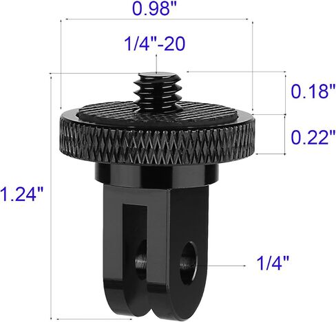 6 Pack Aluminum 1/4"-20 Camera Tripod Adapter, Compatible with GoPro and Insta360 Action Cameras, 1/4" Mount Adapter for Standard 1/4 Accessories in Kuwait