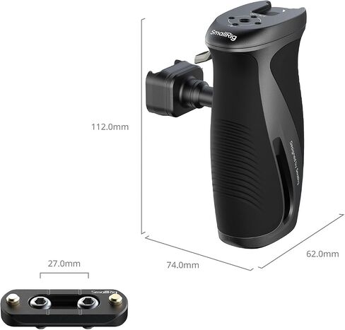 SmallRig Rotating Side Handle with HawkLock H21 Quick Release NATO Clamp, Includes H21 NATO Rail, 360° Adjustable, 15kg/ 33lb Load, Ergonomic Silicone Grip in Kuwait