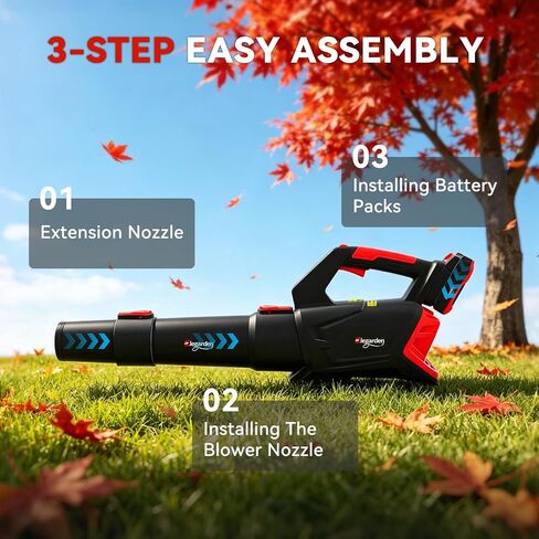 Leaf Blower Cordless with Battery & Charger, 350CFM / 90MPH Electric Blower with 5-Speed Modes & Collapsible Tube, Lightweight Battery Powered Blower for Lawn, Yard, Patio & Driveway Cleanup in Kuwait