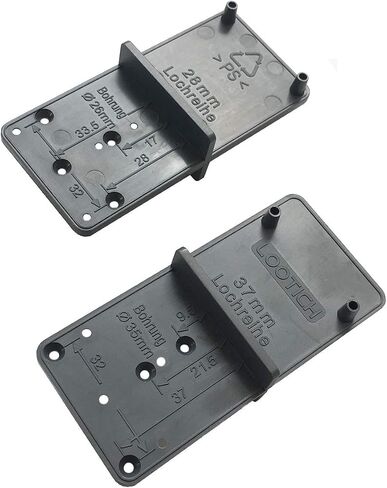 Hole Drilling Jig Template for Ø35mm and 26mm Hinge Cup Mounting Plates Drawers and Eccentric Connecting Fittings of Ø25mm and 20mm Hole Diameter Pack of 2 in Kuwait