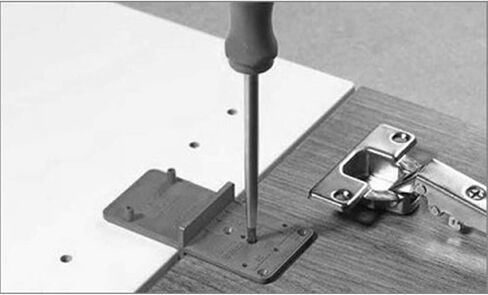 Hole Drilling Jig Template for Ø35mm and 26mm Hinge Cup Mounting Plates Drawers and Eccentric Connecting Fittings of Ø25mm and 20mm Hole Diameter Pack of 2 in Kuwait