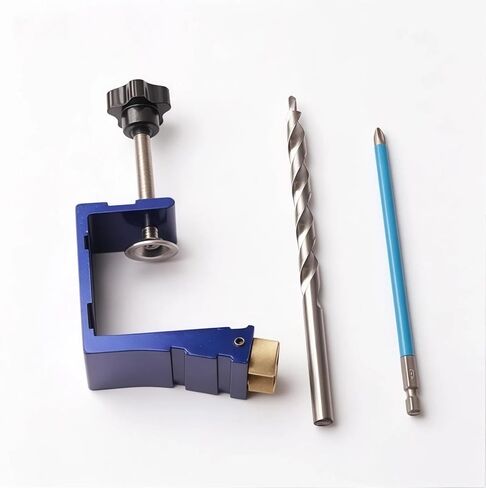 47Pcs Pocket Hole Jig Kit, 15° Angle Adjustable Drill Guide Locator, High Precision Punch Positioner for Carpenter DIY Joinery & Woodworking in Kuwait