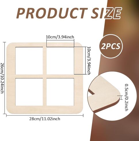 BENECREAT 2Pcs Wood Laser Engraver Jig, Coaster Laser Engraving Jig with 4 Slots for Professional Laser Engraving and Coaster Display, Slot: 4x4 inch in Kuwait