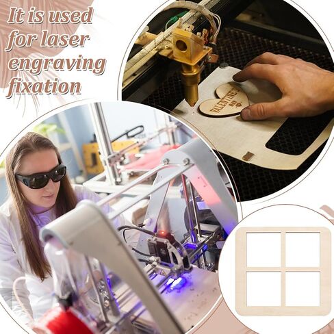 BENECREAT 2Pcs Wood Laser Engraver Jig, Coaster Laser Engraving Jig with 4 Slots for Professional Laser Engraving and Coaster Display, Slot: 4x4 inch in Kuwait