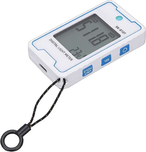 Mini Digital Light Meter with Temperature & Humidity Display, Auto Off, Data Hold, 0.1-999900 /FC Range, TypeC Charging for Plants Photography Indoor Outdoor (SK-8101) in Kuwait