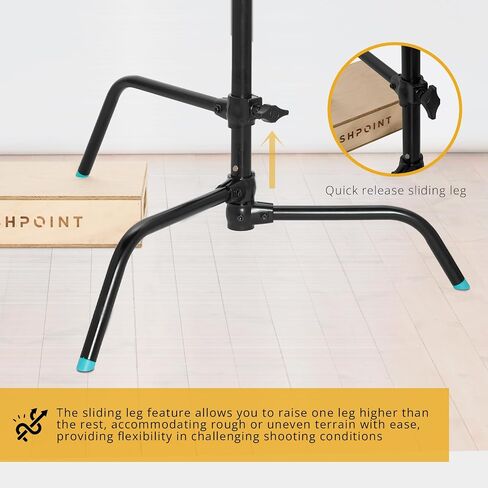 Flashpoint 40" Quick Sliding Leg C-Stand Kit with 2.5" Grip Head & 40" Grip Arm (Black) in Kuwait