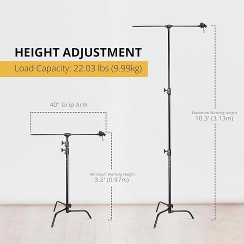 Flashpoint 40" Quick Sliding Leg C-Stand Kit with 2.5" Grip Head & 40" Grip Arm (Black) in Kuwait