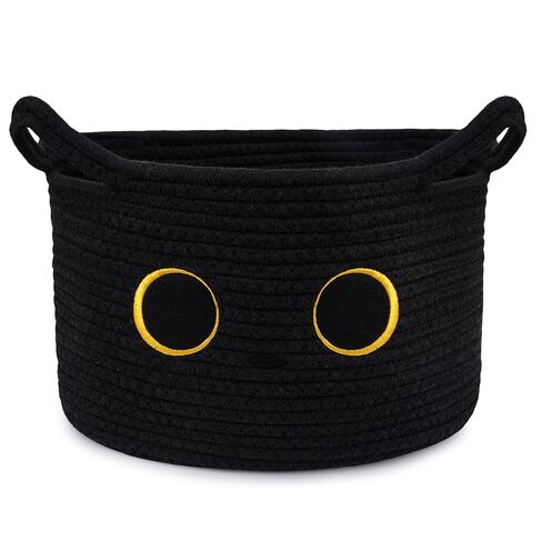 Oval Highland Cute Cow Basket for Nursery, Small Woven Gift Basket | Rope Cotton Storage for Gifts Empty, Baby Shower Blanket 0rganizer with Handles,Towel Decorative Bins, 12"D x 5"H IN in Saudi Arabia