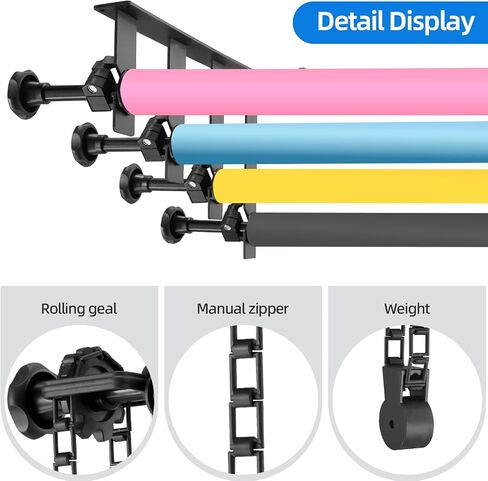 WELLMAKING 4 Axis Manual Background Lifter for Studio Photography | Backdrop Support System, Adjustable Height Control, Muslin Background Compatible, Smooth Operation, Photo Video Event Setup in Kuwait