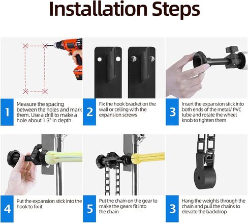 WELLMAKING 4 Axis Manual Background Lifter for Studio Photography | Backdrop Support System, Adjustable Height Control, Muslin Background Compatible, Smooth Operation, Photo Video Event Setup in Kuwait