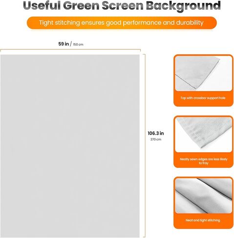 Jiang&Rong White Screen Backdrop Stand Kit 5x10FT with Reverse Folding Base | Portable T-Shape Background Stand for Photography, Streaming, Video Recording, Includes Carry Bag & 6 Clamps in Kuwait