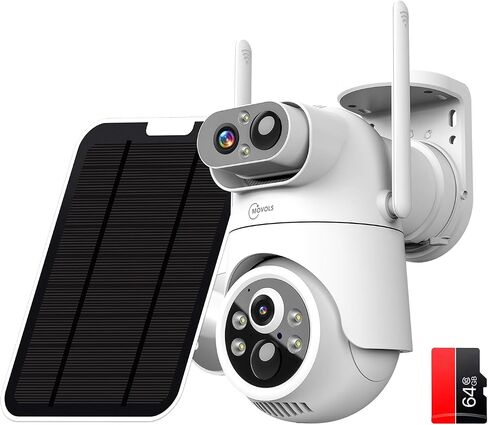 4G LTE Cellular Security Camera, No WiFi Needed Solar Security Cameras Wireless Outdoor Built-in SIM Card, 2K HD Video, 360° View, Color Night Vision, PIR Motion Auto Tracking, Two Ways Audio in Kuwait