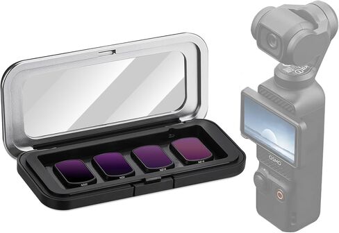 Pocket 3 Case – Magnetic Filter Case for Pocket 3/4, Slim 12mm Camera Lens Osmo Storage Box with 6-Slot Organizer, Water-Resistant Hard Shell, Portable Photography Accessories in Kuwait