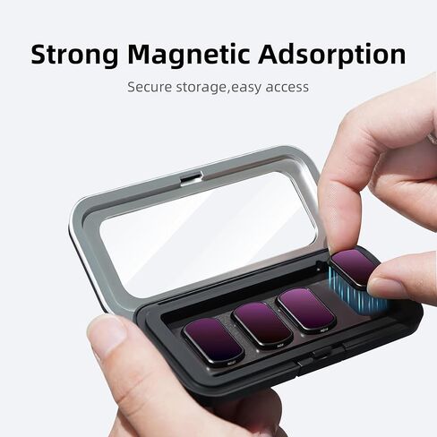 Pocket 3 Case – Magnetic Filter Case for Pocket 3/4, Slim 12mm Camera Lens Osmo Storage Box with 6-Slot Organizer, Water-Resistant Hard Shell, Portable Photography Accessories in Kuwait