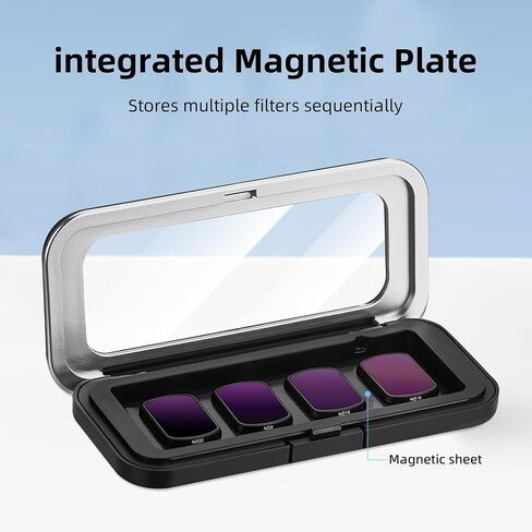 Pocket 3 Case – Magnetic Filter Case for Pocket 3/4, Slim 12mm Camera Lens Osmo Storage Box with 6-Slot Organizer, Water-Resistant Hard Shell, Portable Photography Accessories in Kuwait
