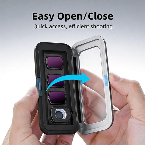 Pocket 3 Case – Magnetic Filter Case for Pocket 3/4, Slim 12mm Camera Lens Osmo Storage Box with 6-Slot Organizer, Water-Resistant Hard Shell, Portable Photography Accessories in Kuwait
