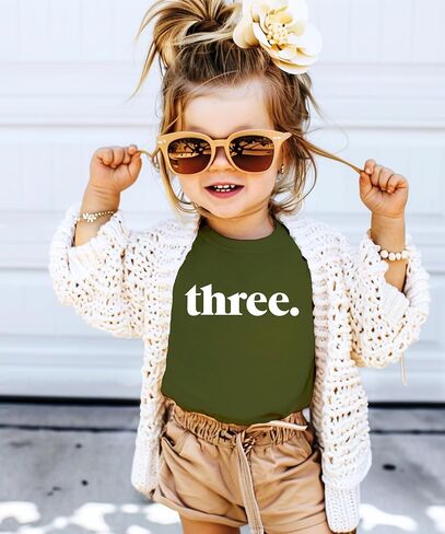 Olive Loves Apple Three Period 3rd Birthday Shirt for Boys & Girls - Toddler Third Bday Party Outfit in Kuwait