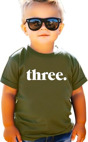 Olive Loves Apple Three Period 3rd Birthday Shirt for Boys & Girls - Toddler Third Bday Party Outfit in Kuwait