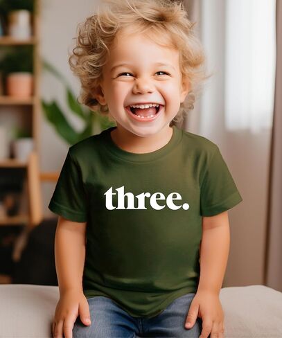 Olive Loves Apple Three Period 3rd Birthday Shirt for Boys & Girls - Toddler Third Bday Party Outfit in Kuwait