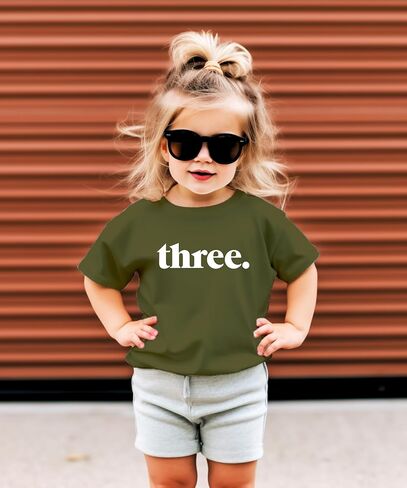 Olive Loves Apple Three Period 3rd Birthday Shirt for Boys & Girls - Toddler Third Bday Party Outfit in Kuwait