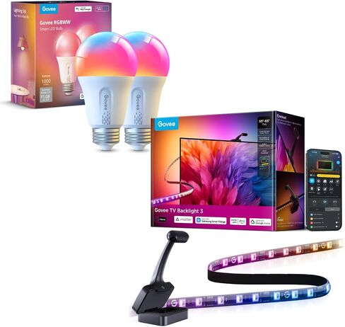 Govee TV Backlight 3 with Dual 4MP Lens Bundle LED Smart Light Bulbs in Kuwait