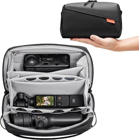 Tomat Carrying Case for Insta360 Luna Ultra/X5/Osmo Pocket 3 Accessories | Portable Large Carry Bag for Xtra Muse/Osmo 360/Mobile 8 Waterproof Multilayer Protective Travel Storage with Shoulder Strap in Kuwait