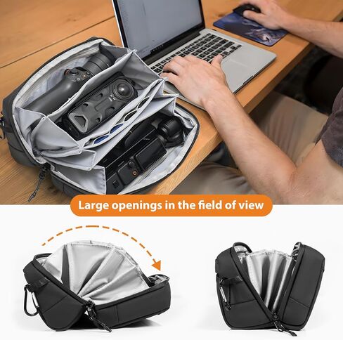 Tomat Carrying Case for Insta360 Luna Ultra/X5/Osmo Pocket 3 Accessories | Portable Large Carry Bag for Xtra Muse/Osmo 360/Mobile 8 Waterproof Multilayer Protective Travel Storage with Shoulder Strap in Kuwait