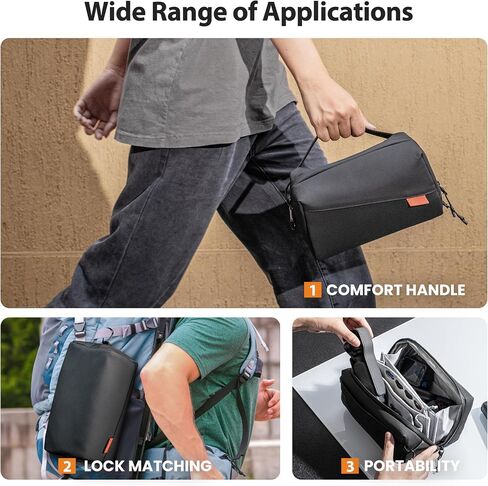Tomat Carrying Case for Insta360 Luna Ultra/X5/Osmo Pocket 3 Accessories | Portable Large Carry Bag for Xtra Muse/Osmo 360/Mobile 8 Waterproof Multilayer Protective Travel Storage with Shoulder Strap in Kuwait