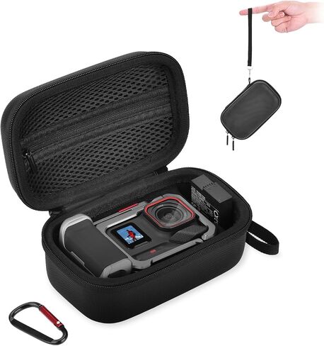 BRDRC Carrying Case for Insta360 Ace Pro 2/Ace Pro Xplore Bundle Kit, Portable Small Storage Bag Hard Shell Battery Travel Case with Wrist Strap Carabiner Insta 360 Ace Pro 2/Ace Pro Accessoires in Kuwait