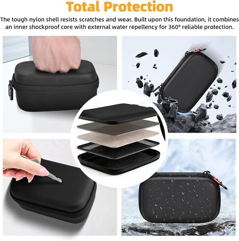BRDRC Carrying Case for Insta360 Ace Pro 2/Ace Pro Xplore Bundle Kit, Portable Small Storage Bag Hard Shell Battery Travel Case with Wrist Strap Carabiner Insta 360 Ace Pro 2/Ace Pro Accessoires in Kuwait