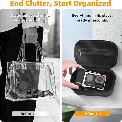 BRDRC Carrying Case for Insta360 Ace Pro 2/Ace Pro Xplore Bundle Kit, Portable Small Storage Bag Hard Shell Battery Travel Case with Wrist Strap Carabiner Insta 360 Ace Pro 2/Ace Pro Accessoires in Kuwait