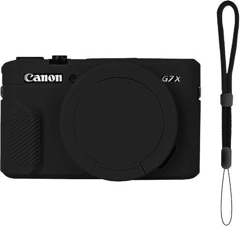 G7X Mark II Case, Soft Silicone Camera Case for G7X Mark II, Removable Lens Cover Camera Sleeve Protective Case with Wrist Strap (Grey) in Saudi Arabia