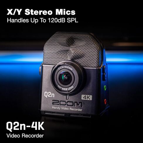 Zoom Q2n-4K Video Recorder for Musicians, Streamers & Filmmakers | 4k/30p Video, 150 Degree Wide-Angle Lens, Built-in Xy Stereo Mics, 48 Khz/24-Bit Audio, USB Webcam, Microsd Slot in Saudi Arabia