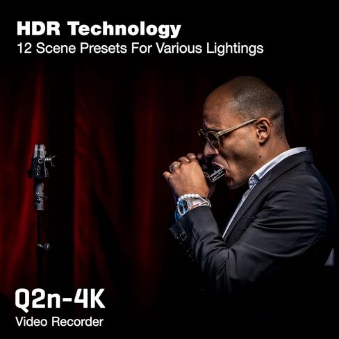 Zoom Q2n-4K Video Recorder for Musicians, Streamers & Filmmakers | 4k/30p Video, 150 Degree Wide-Angle Lens, Built-in Xy Stereo Mics, 48 Khz/24-Bit Audio, USB Webcam, Microsd Slot in Saudi Arabia
