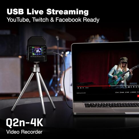 Zoom Q2n-4K Video Recorder for Musicians, Streamers & Filmmakers | 4k/30p Video, 150 Degree Wide-Angle Lens, Built-in Xy Stereo Mics, 48 Khz/24-Bit Audio, USB Webcam, Microsd Slot in Saudi Arabia