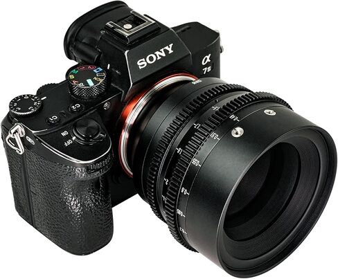 7artisans 50mm T2.0 Large Aperture Full Frame Cine Lens Compatible for Sony E-Mount, Manual Focus Low Distortion Cinema Lens Mirrorless Cameras for Sony A7 Series FX3 A7S3 A7M3 A7R3 A7M4, Black in Kuwait