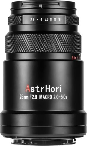AstrHori 25mm F2.8 2X-5X Ultra Macro Lens Full Frame Manual Focus Compatible with Leica/Panasonic/Sigma L mirrorless Cameras S1,S1M,S1R,S1RM,S1H,S1K,S5,S5K,S5C,FP,FPL,SL1,SL2,SL2-S,T,TL,TL2,CL,etc. in Kuwait